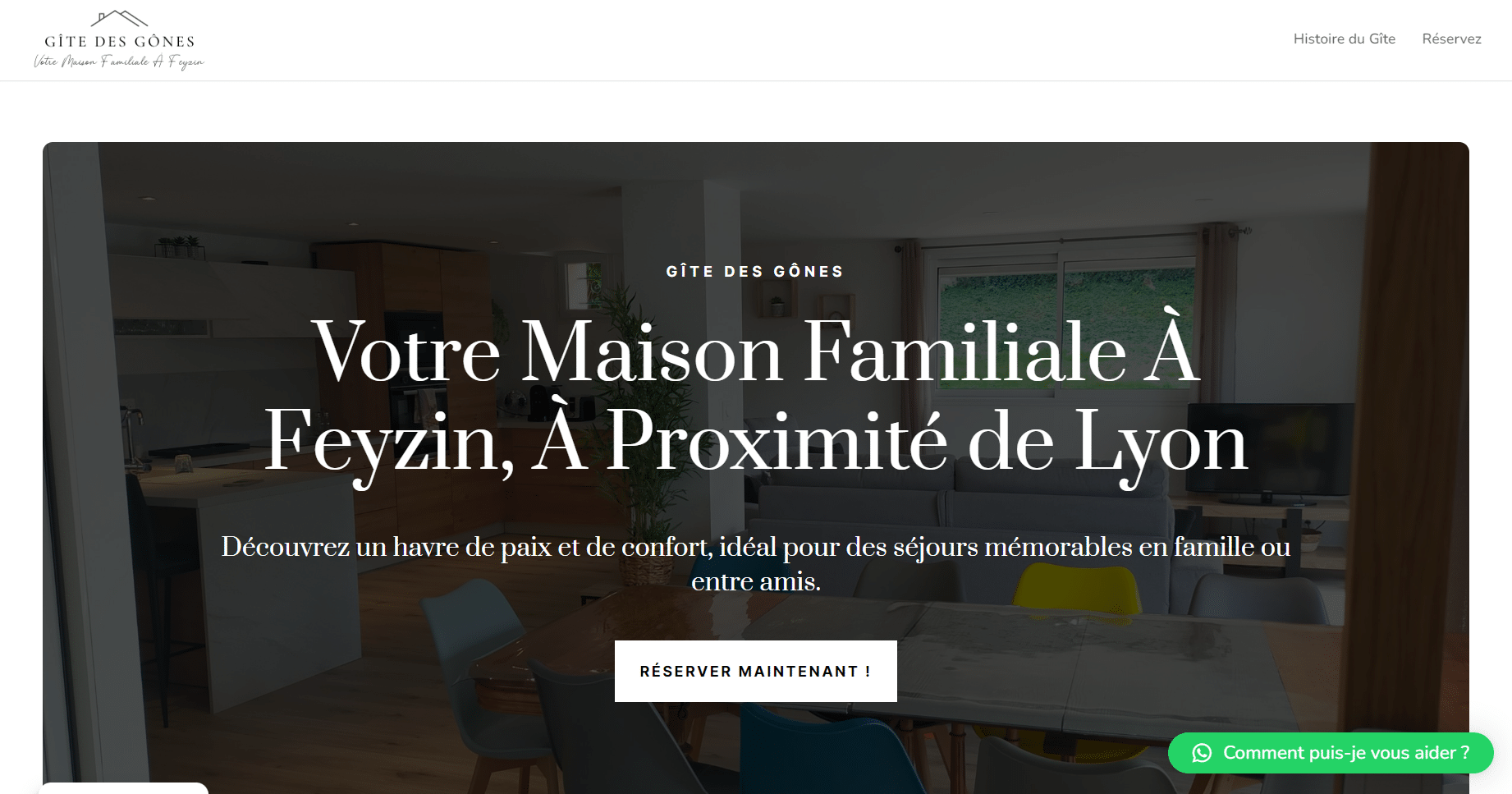 Site web Gîte des Gônes